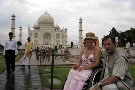 Indie, Lila Latus i Marek Hamera na tle Taj Mahal Indie, Lila Latus i Marek Hamera na tle Taj Mahal